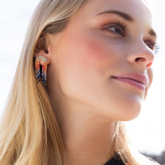 NWT Miyuki Rainbow Fringe Earring - Turquoise/Mint/Gold - F002 - Picture 6 of 10